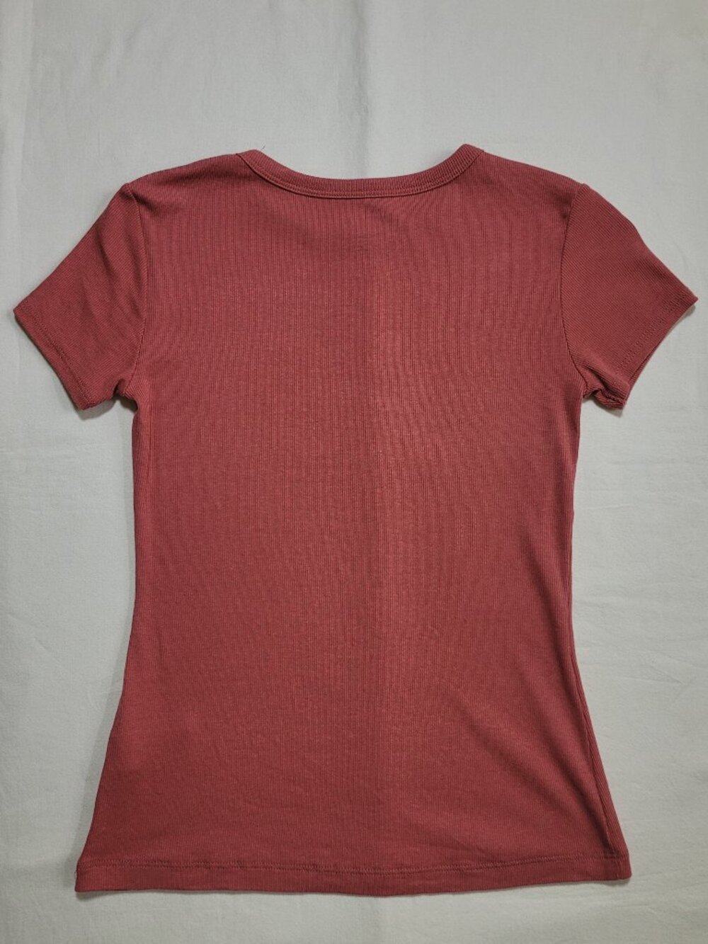 WILT Ribbed Knit Short Sleeve Baby Tee T Shirt Top Crew Neck XS Minimalist - Picture 7 of 7